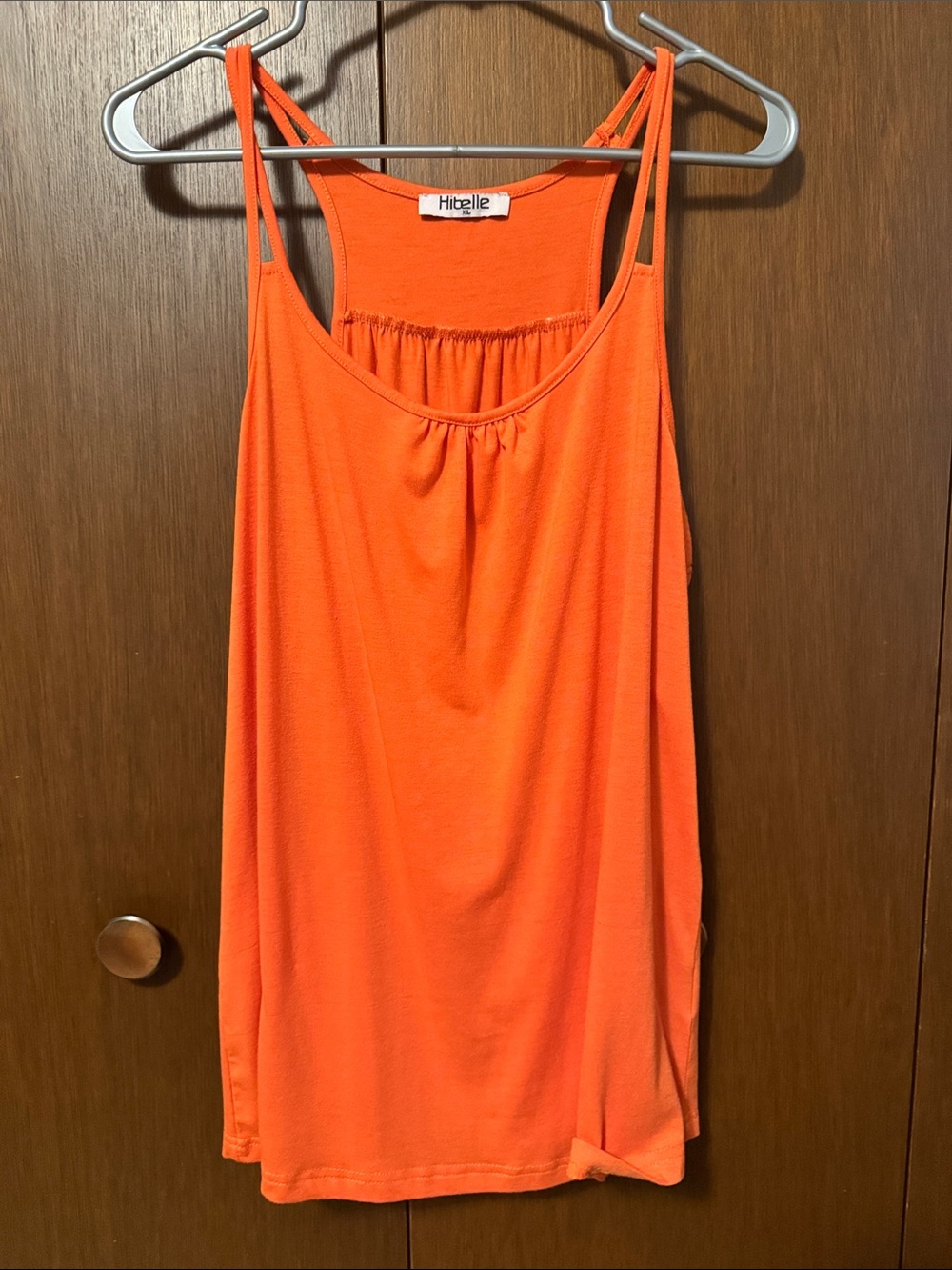 Elle Bright Orange Double-Strap Tank Top